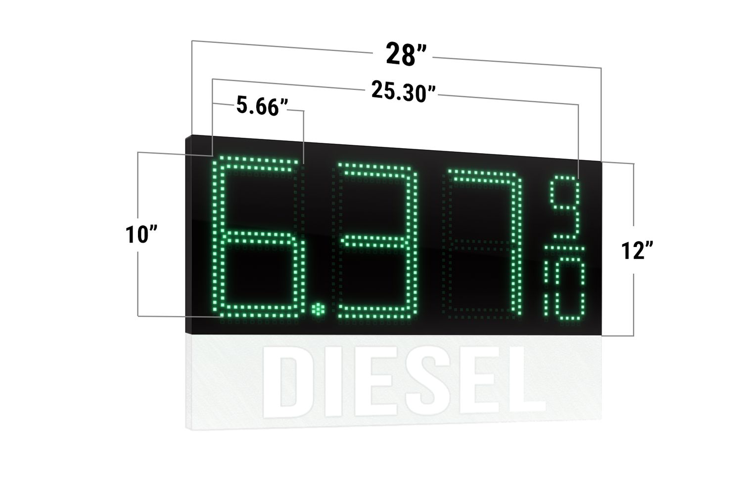 Versatile Range LED Gas Station Digit Signs: 10 to 24 - Bright, Durable, & Energy-Efficient