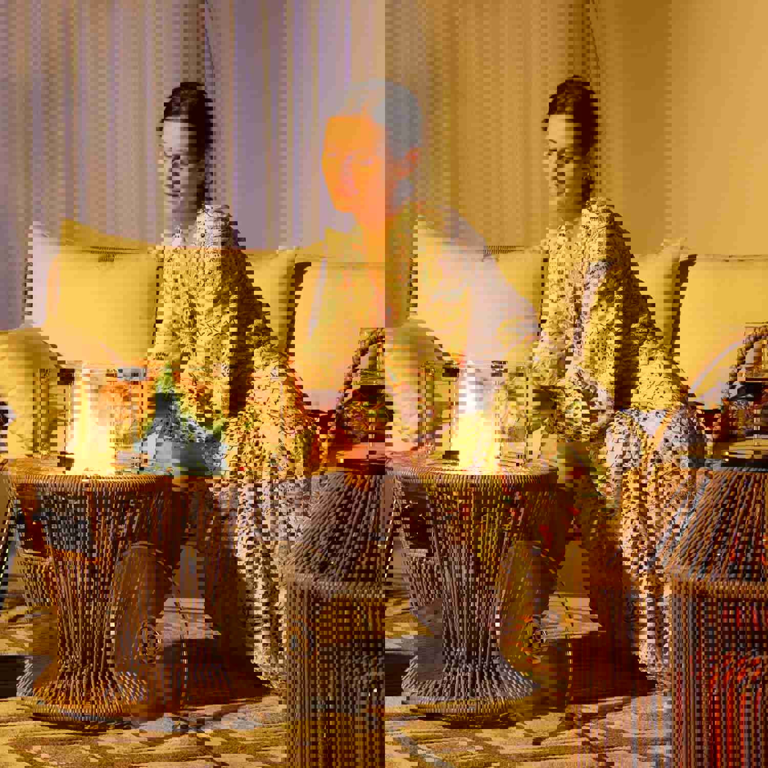 Montmartre Outdoor Wicker Patio Small Fire Pit Table