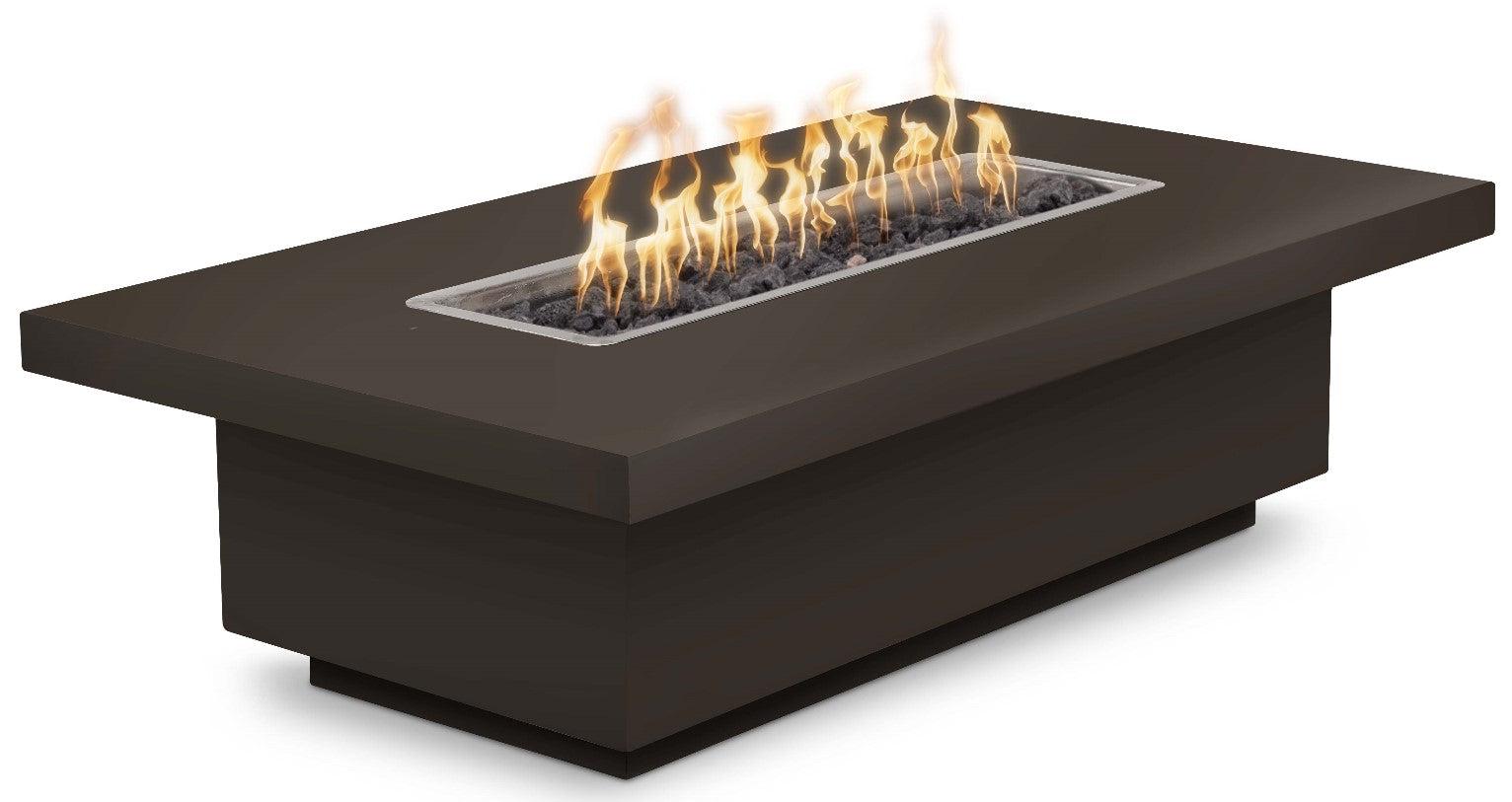 Outdoor Plus 60 Rectangular Fremont Fire Table - Powder Coated Metal, 15” Tall