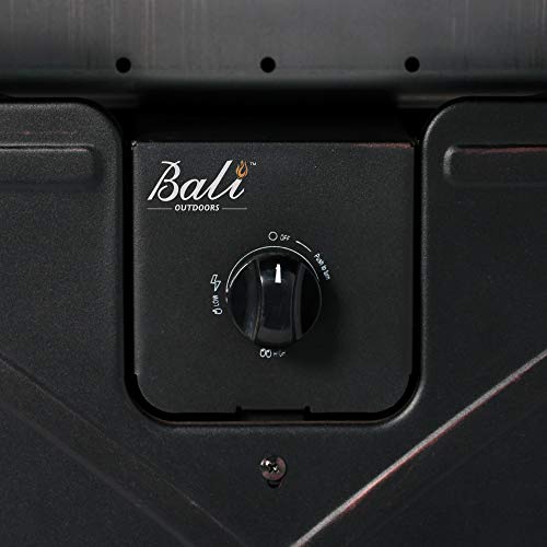 BALI OUTDOORS 28-inch 50,000 BTU Square Outdoor Propane Fire Pit Table with Lid and Blue Fire Glass