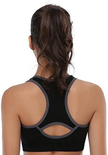 BAOMOSI Women's Seamless Racerback Sports Bra - High Impact Support for Yoga, Gym & Workout