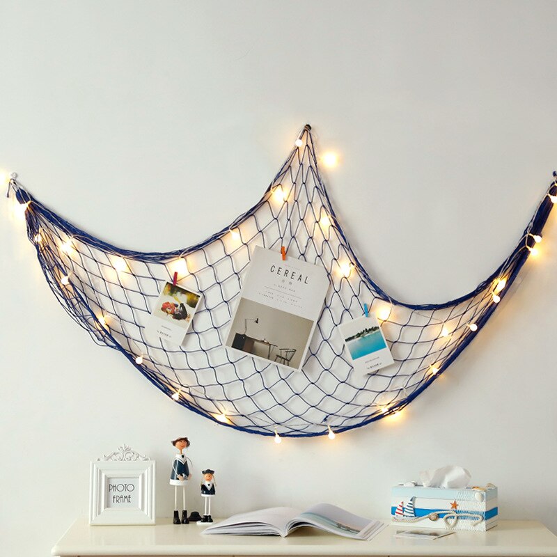 Qfdian Mediterranean Wind Nautical Fishing Net Seaside Wall Decoration