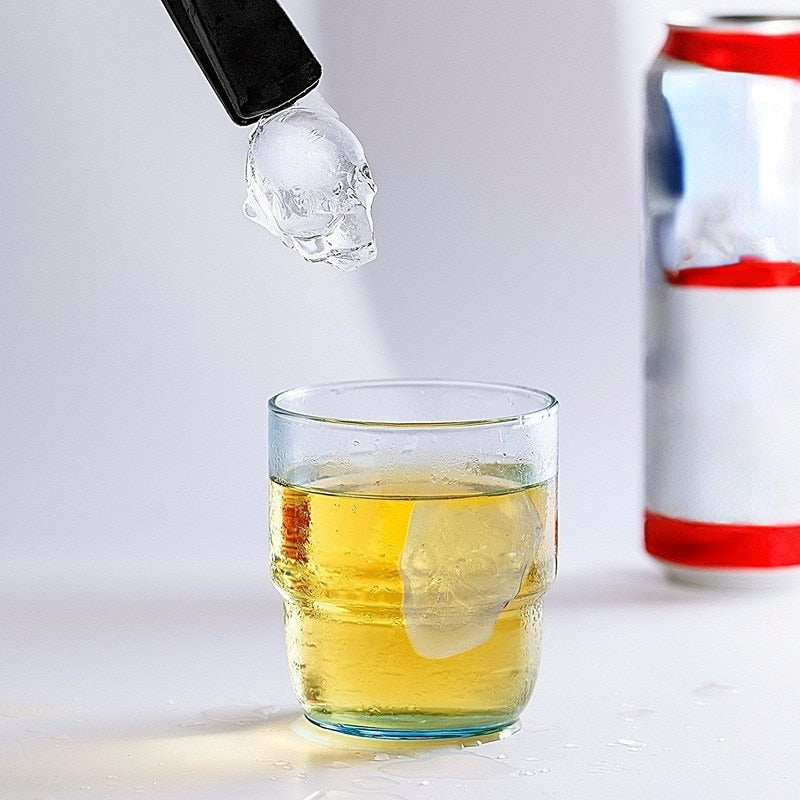 3D Skull Ice Cube Mold Silicone Tray for Whiskey, Cocktails, and DIY Crafts