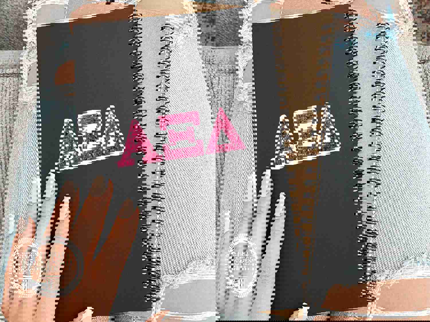 Alpha Xi Delta Vinyl Sticker - Pink Sequin Sorority Decal