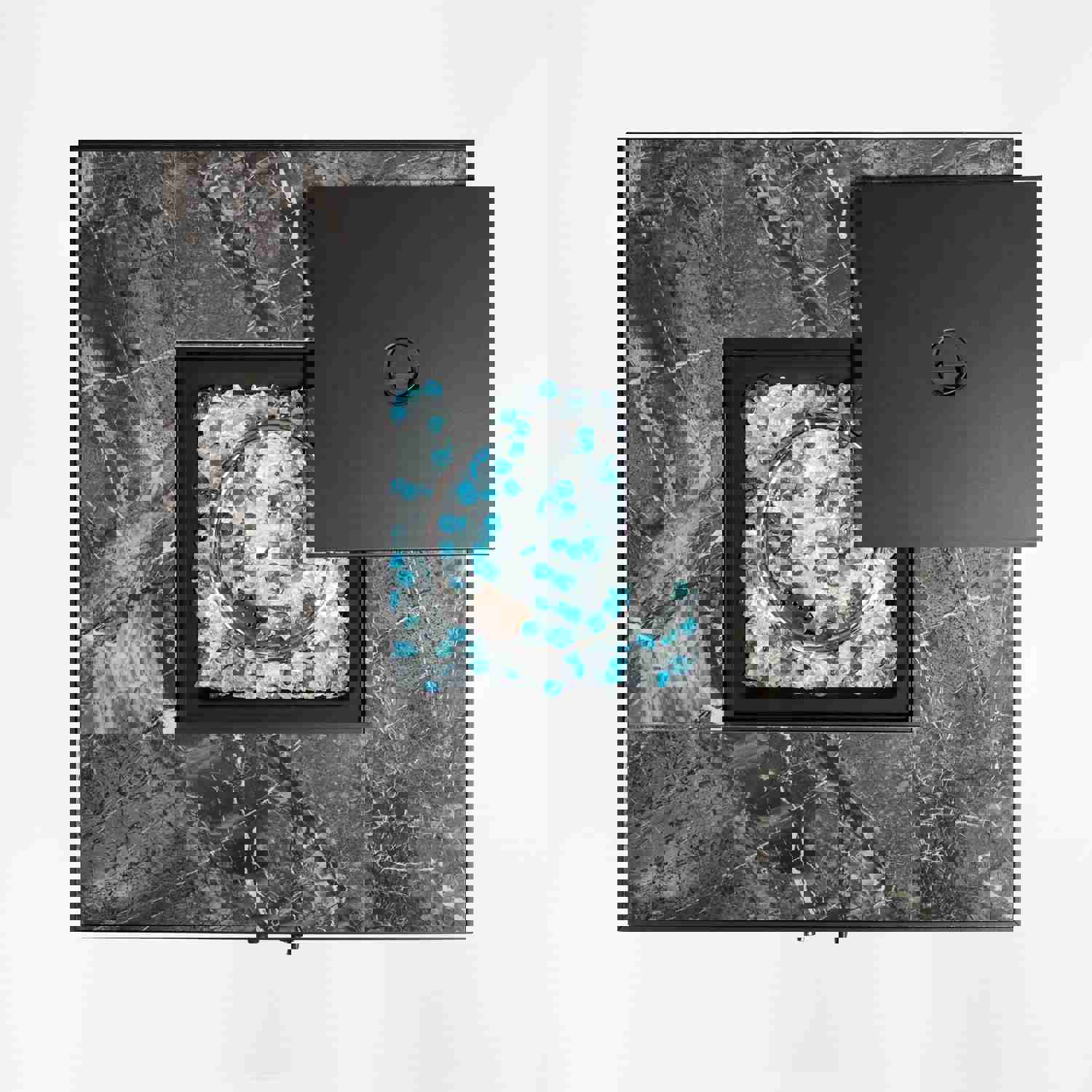 32in Square Fire Table with Ceramic Tile Tabletop 50000BTU Outdoor Fire Pit Table