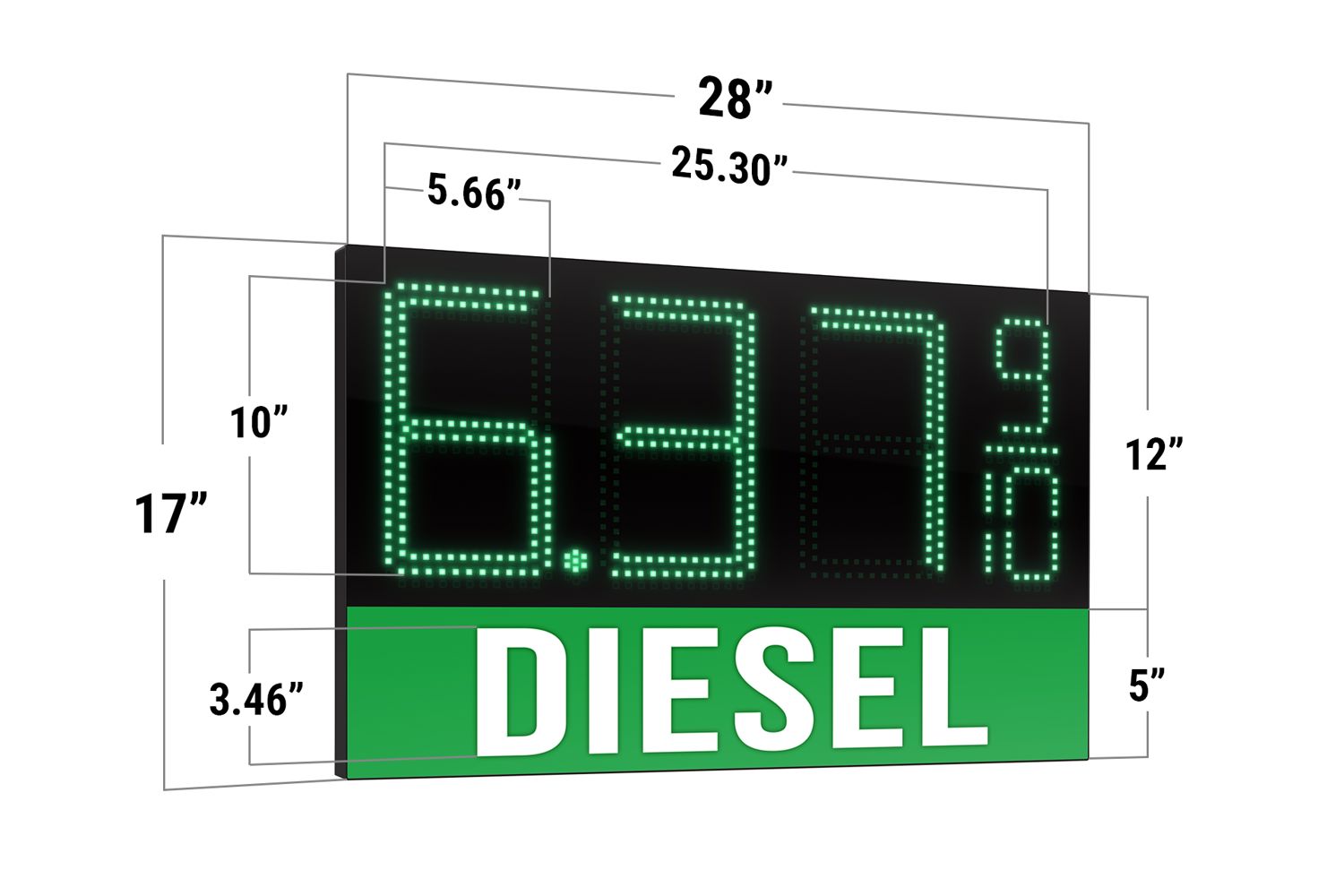 Versatile Range LED Gas Station Digit Signs: 10 to 24 - Bright, Durable, & Energy-Efficient