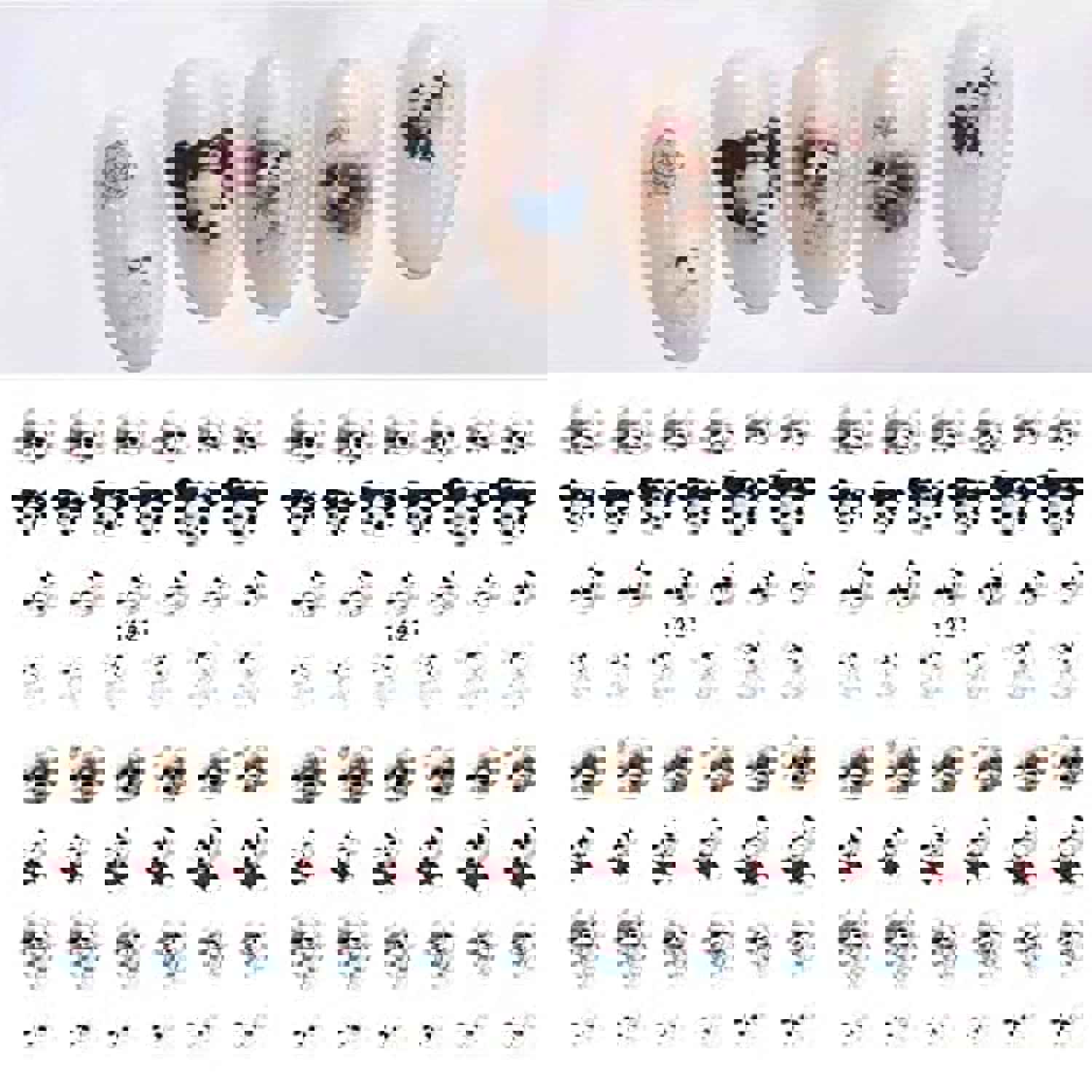 D-M Animal Nail Art Stickers - 3D Self-Adhesive Cute Dog Cat Nail Decals for DIY Manicure