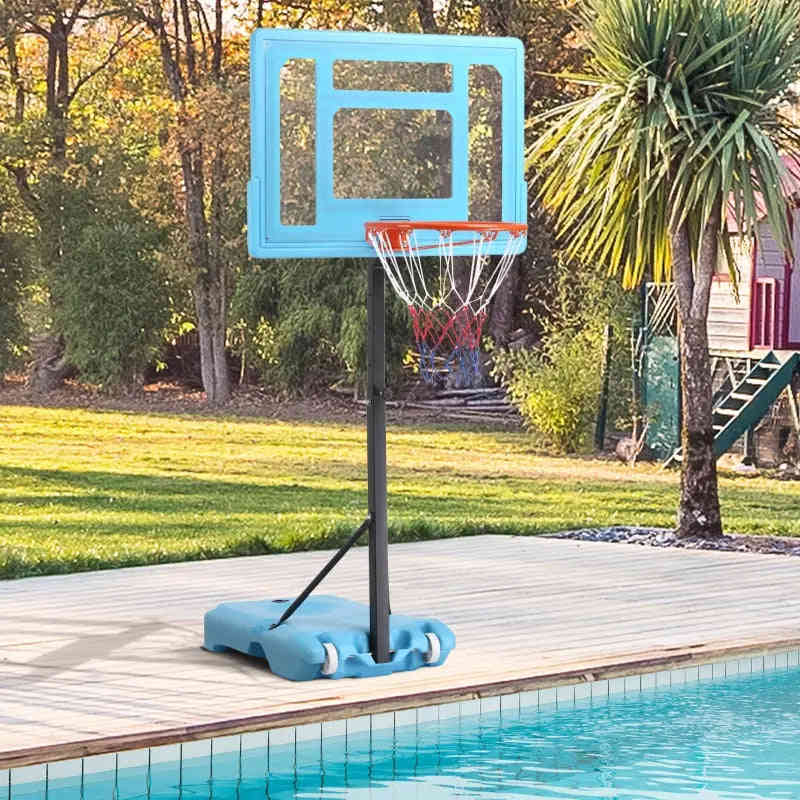 Soozier Adjustable Portable Basketball Hoop System with Wheels for Indoor & Outdoor Use