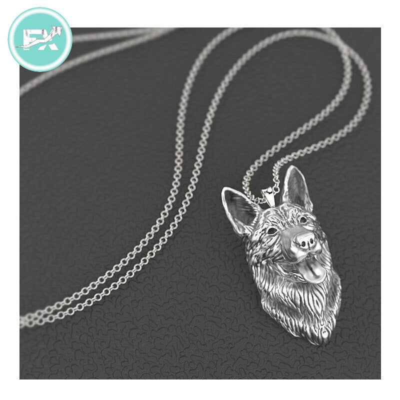 G.SKY German Shepherd Necklace Dog Pendant - Animal Series Jewelry for Pet Lovers (Buy One Get One Free)