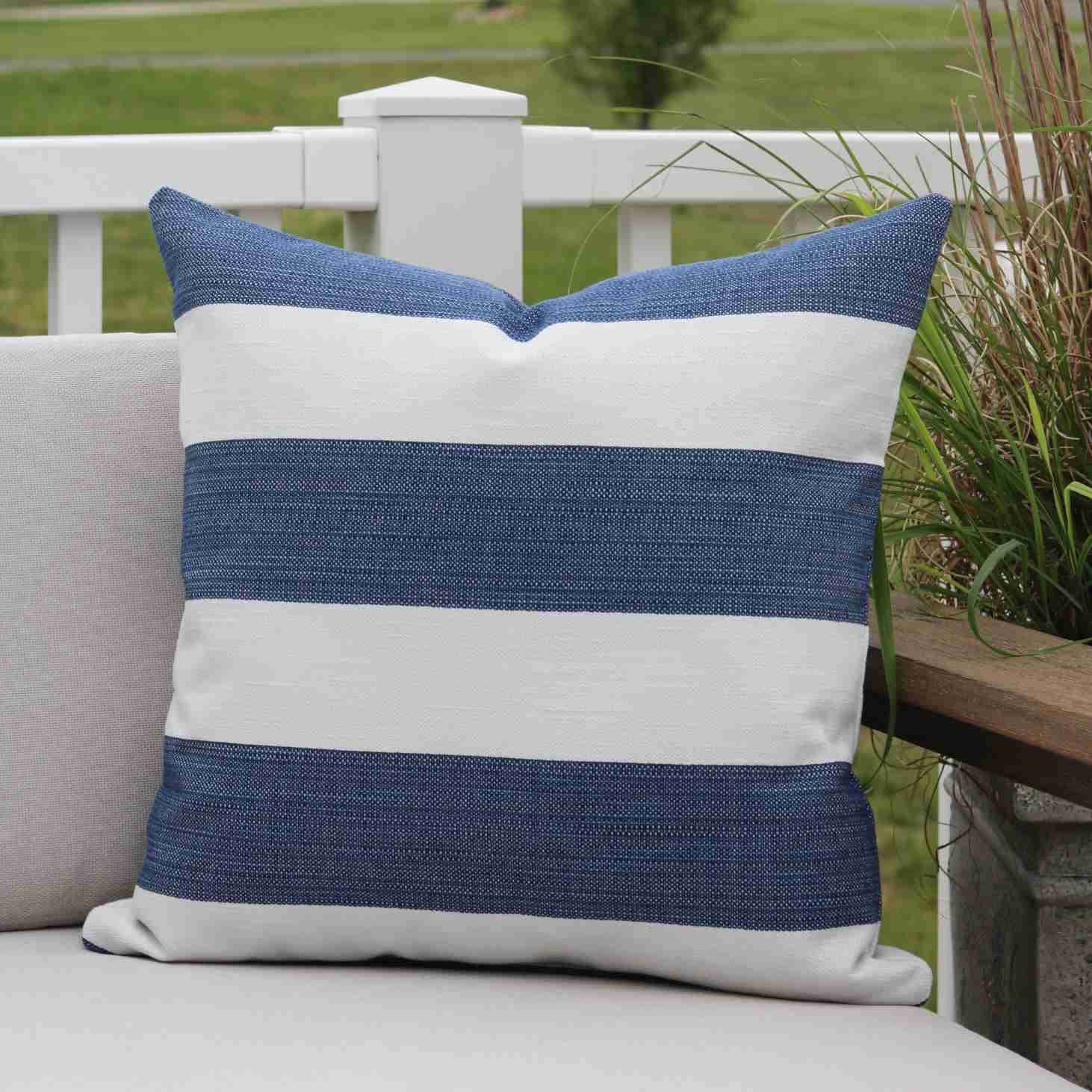 Cabana Blue Outdoor Pillow Cover - Durable and Stylish