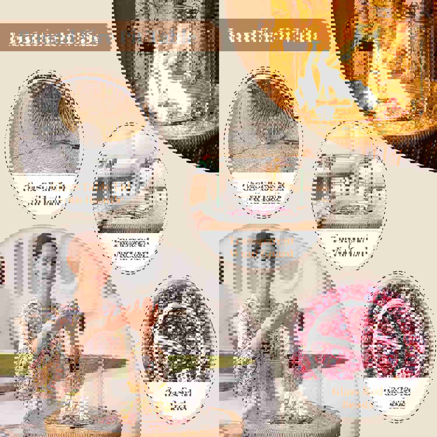 Montmartre Outdoor Wicker Patio Small Fire Pit Table