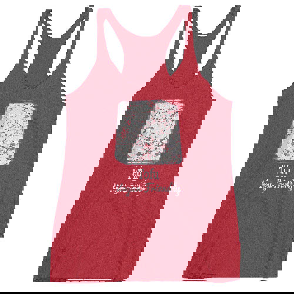 Vegan Women's Racerback Tank Top - Cute Sushi & Tofu Design