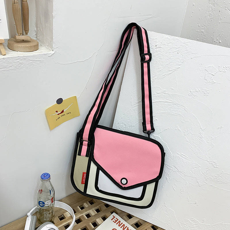 Kawaii Cartoon Art Anime Shoulder Messenger Bag - Two-dimensional Trend Design