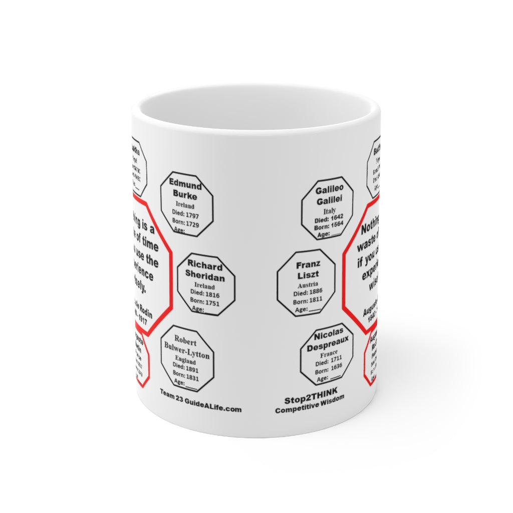 Auguste Rodin Quote Ceramic Mug - 11oz Drink Wisely Cup