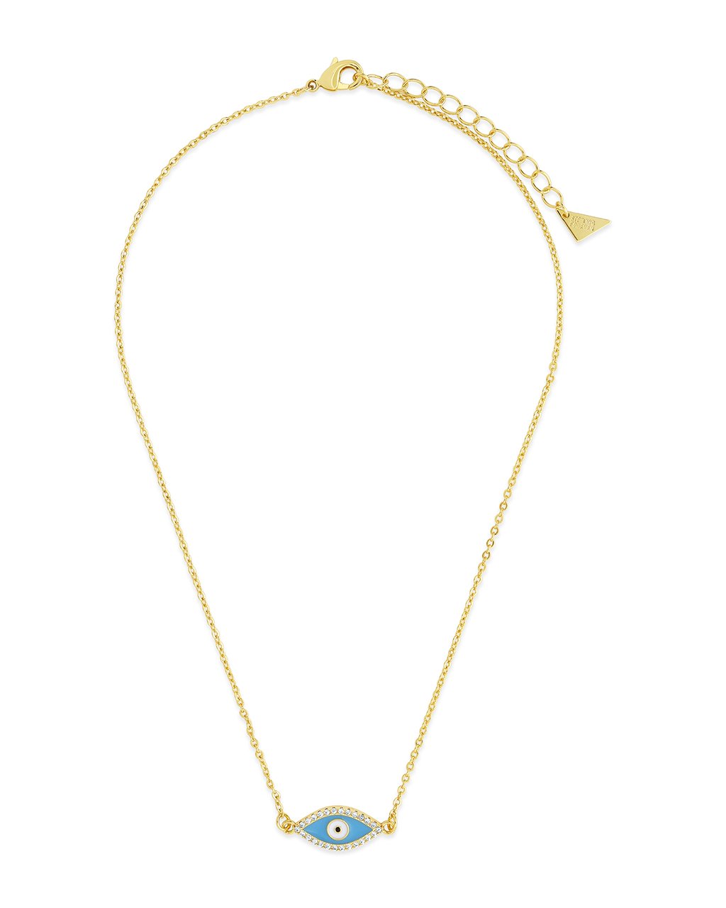 CZ & Enamel Evil Eye Pendant