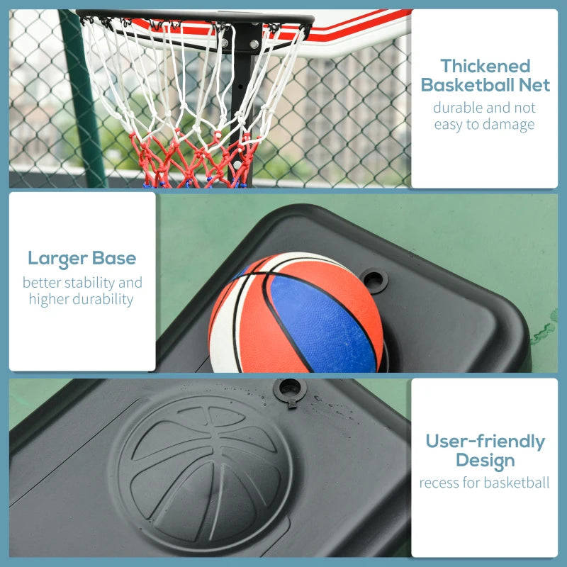 Soozier Adjustable Portable Basketball Hoop System with Wheels for Indoor & Outdoor Use