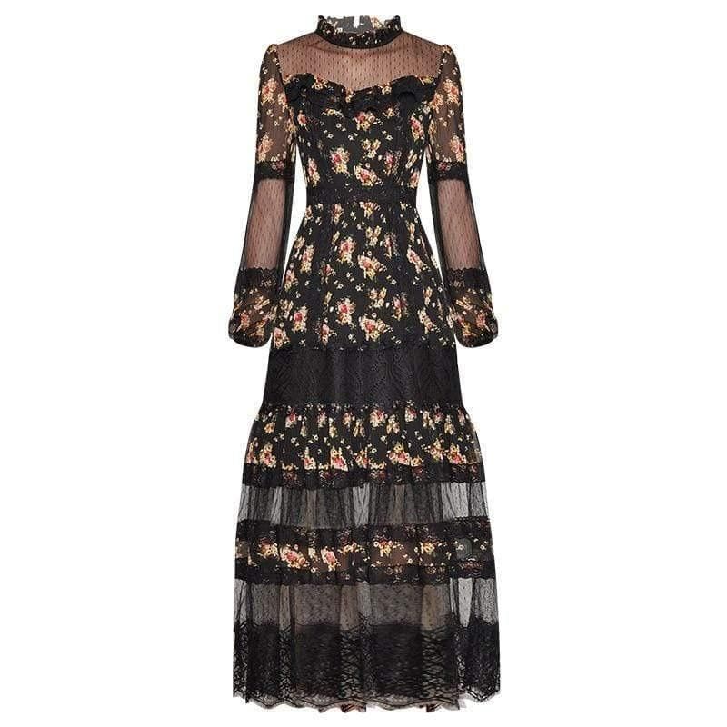 Fashion Runway Lantern Sleeve Dress
