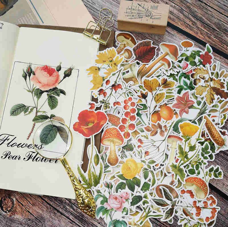 Vintage Flowers Stickers Pack A