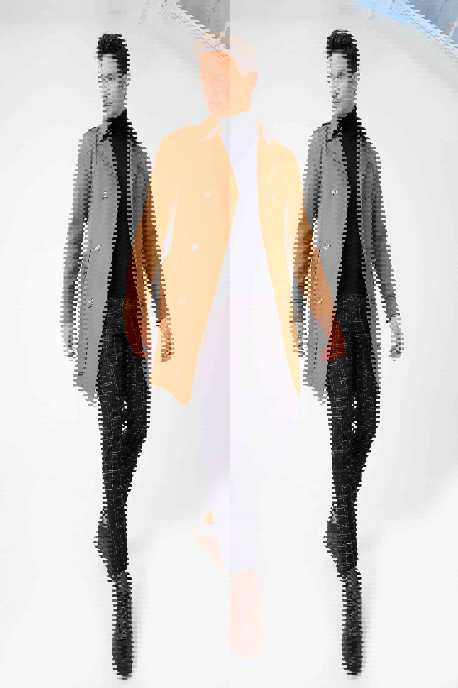 Riga Brown Leather Casual Lace-Up Men Boot with Zipper