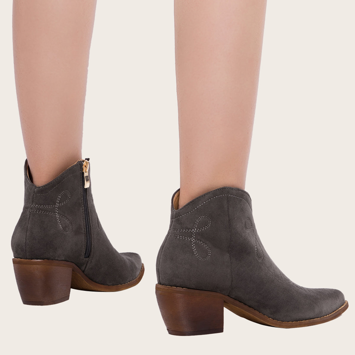 Pointed Toe Western Cowgirl Boots with Chunky Heel