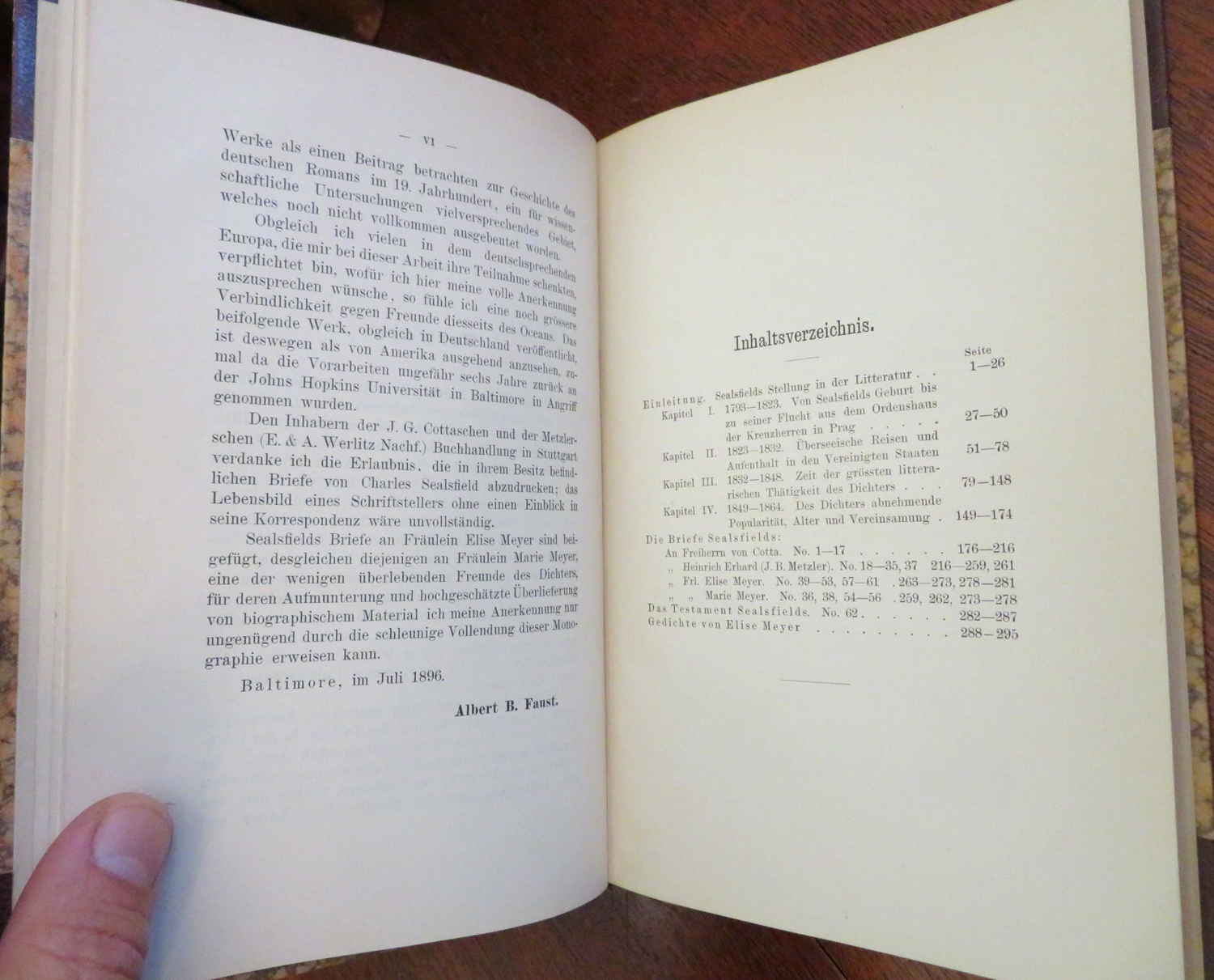 Charles Sealsfield Collected Poetry 1897 German Leather Book