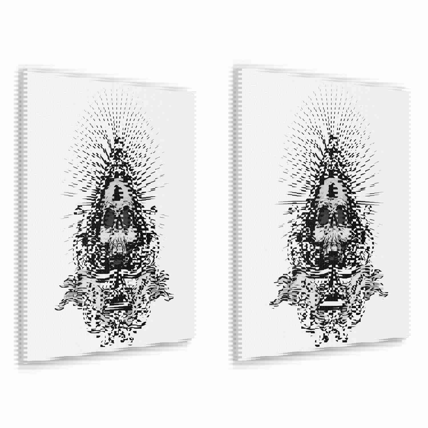 Grunge Ace of Spades Playing Card Canvas Wall Art - Ready-to-Hang Home Decor