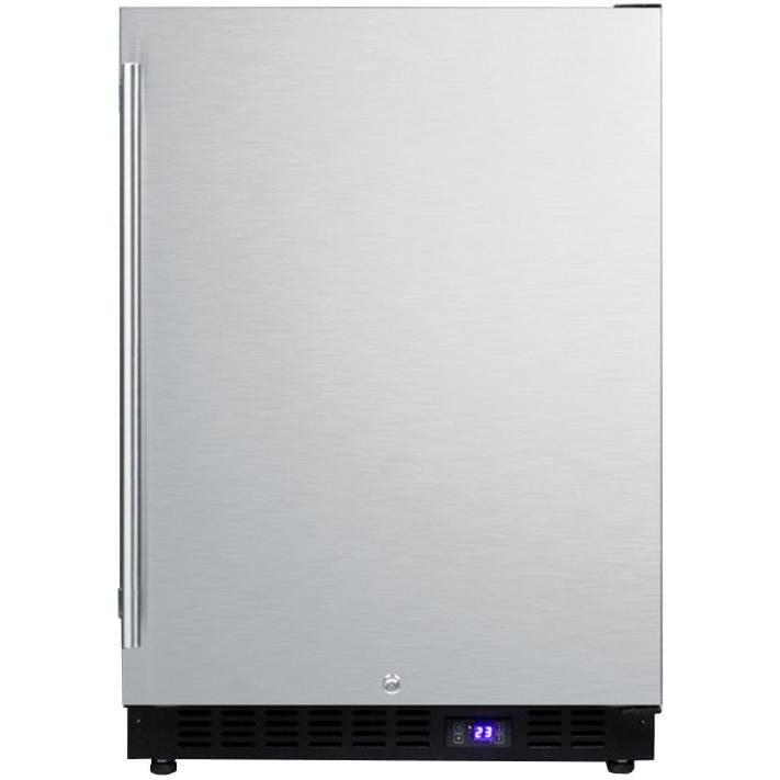Summit 24-Inch 4.72 Cu. Ft. Outdoor Rated Compact Freezer With Ice Maker - Stainless Steel