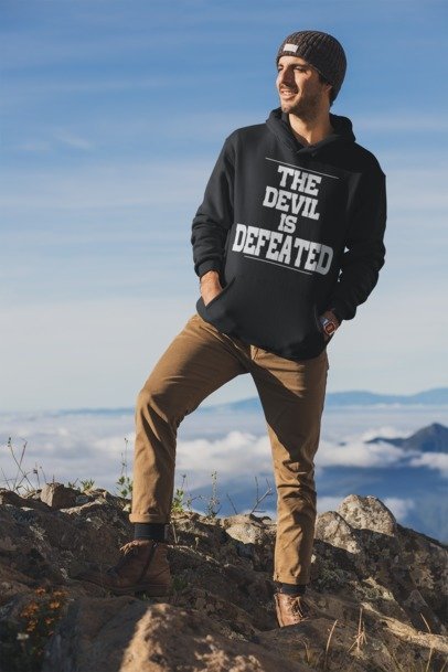 F&H Christian The Devil Is Defeated Hoodie - Soft & Stylish