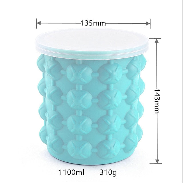Silicone Ice Cube Maker Portable Bucket for Wine, Beer, and Whiskey Cooling