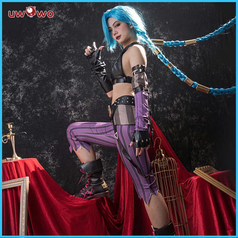 UWOWO Game Jinx Cosplay LOL Arcane Jinx Costume XS-2XL