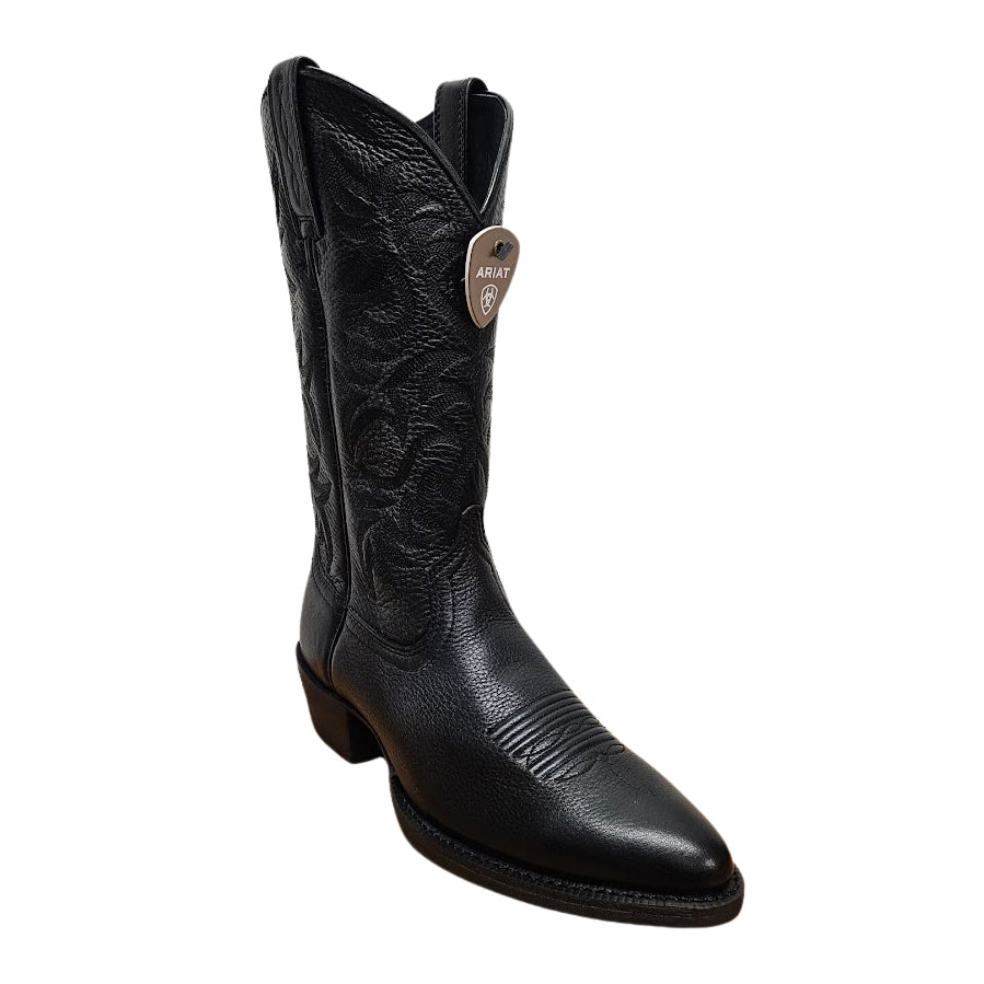 Ariat Mens Heritage R Toe Western Boot - Medium Black Deertan (Style: 10002218)