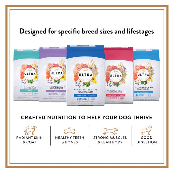 NUTRO ULTRA Adult High Protein Natural Large Breed Dry Dog Food with Chicken, Lamb & Salmon - 30 lb