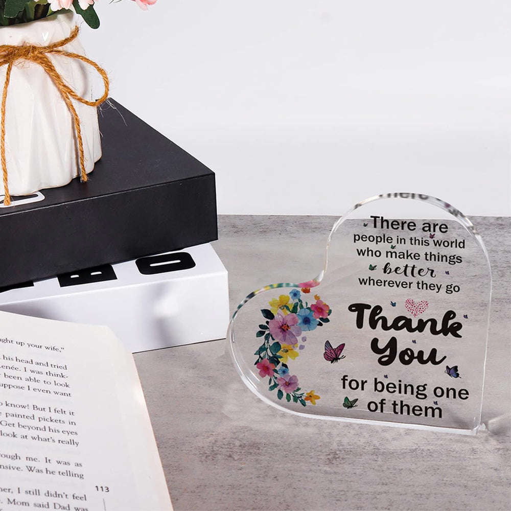 Heart Shaped Acrylic Keepsake with Inspirational Quotes - Perfect Graduation Thanksgiving Gift