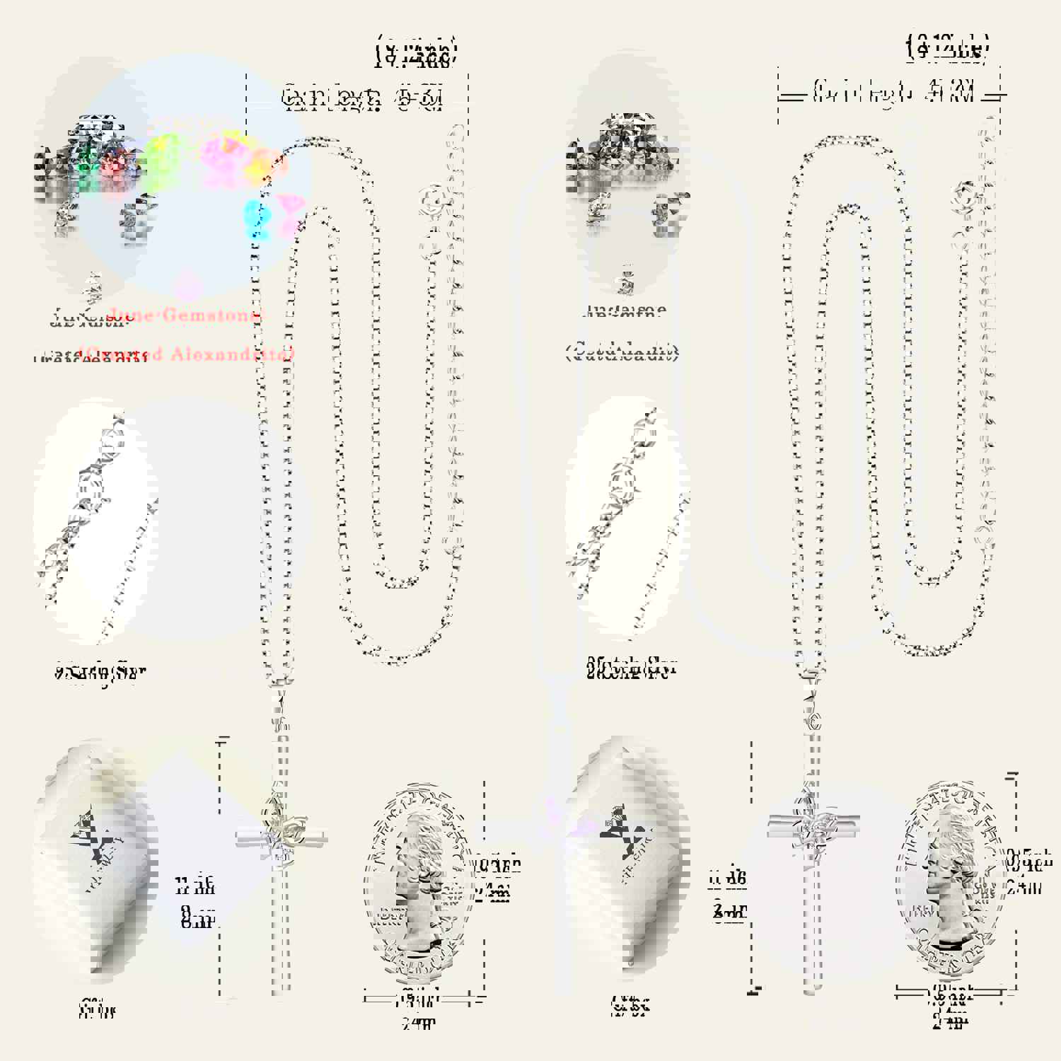 Yeelery Butterfly Cross Gem Necklace - 925 Sterling Silver Elegant Jewelry