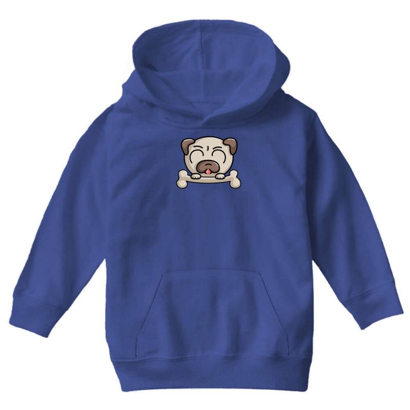 Cute Pug Dog Youth Hoodie - Soft and Stylish