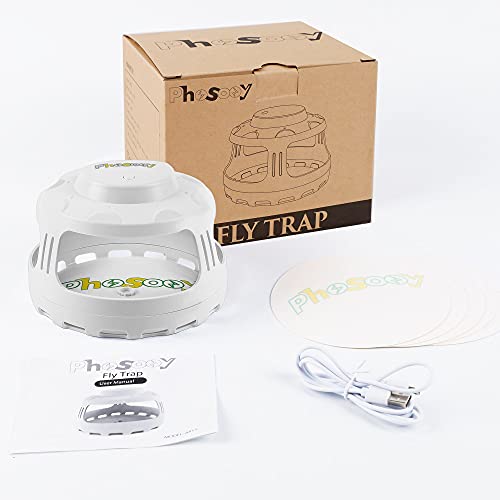 Phosooy Mosquito Trap - 4-in-1 Electric Pest Trap with 5 Sticky Board Refills, Safe for Children and Pets