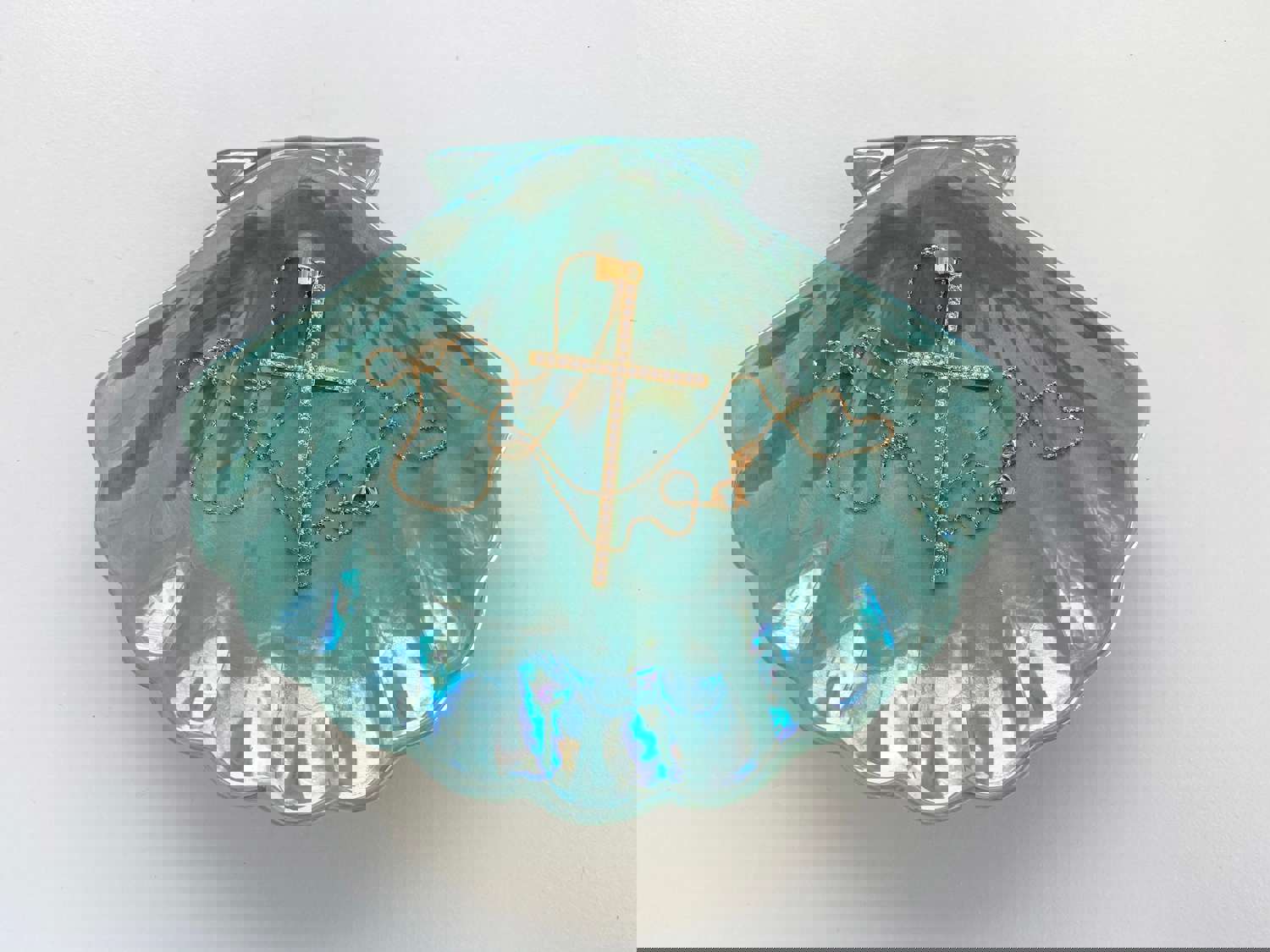 Isla Cross Pendant Necklace Chain - 18K Gold Filled with Crystal Cross