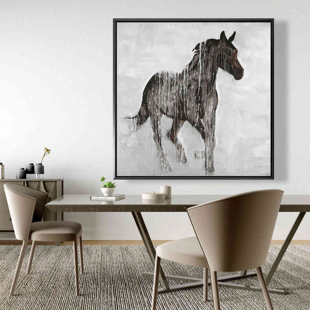 Abstract Brown Horse Fine Art Gallery Wrapped Canvas 24x36