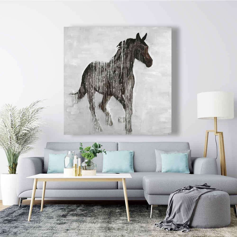 Abstract Brown Horse Fine Art Gallery Wrapped Canvas 24x36