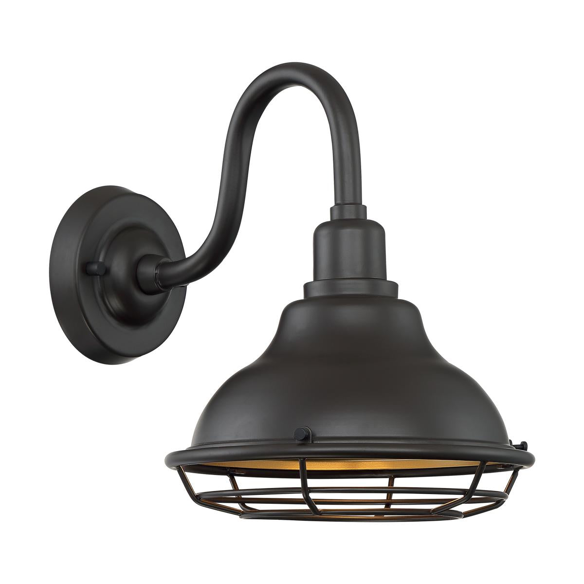 Newbridge 1-Light Small Outdoor Wall Sconce with Dark Bronze and Gold Finish