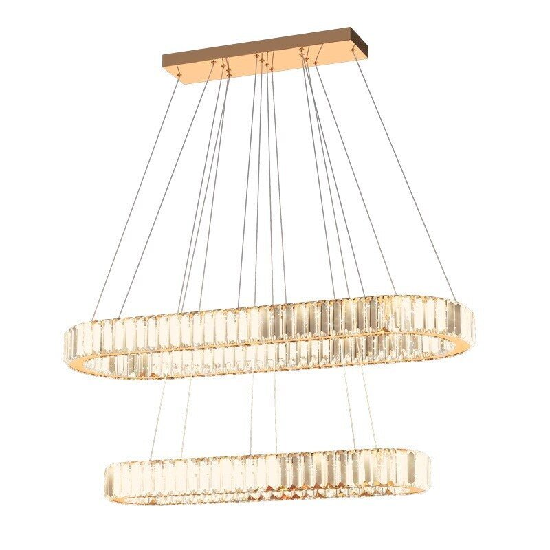 MIRODEMI® Oval Modern Crystal Chandelier for Living Room, Dining Room, Kitchen Island