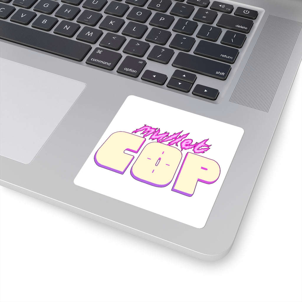 Mullet Cop (Logo Design) - Square Stickers