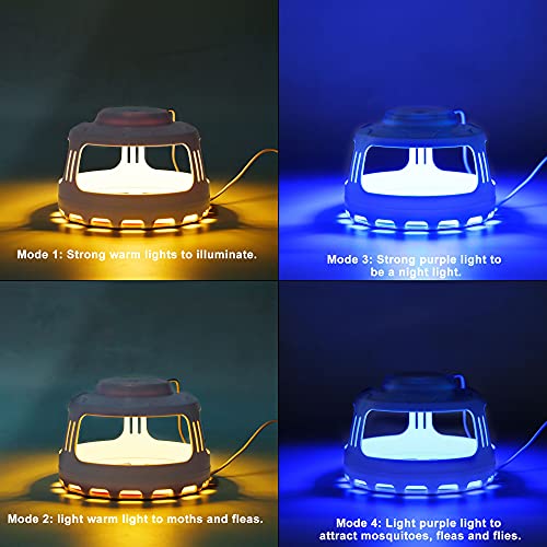 Phosooy Mosquito Trap - 4-in-1 Electric Pest Trap with 5 Sticky Board Refills, Safe for Children and Pets