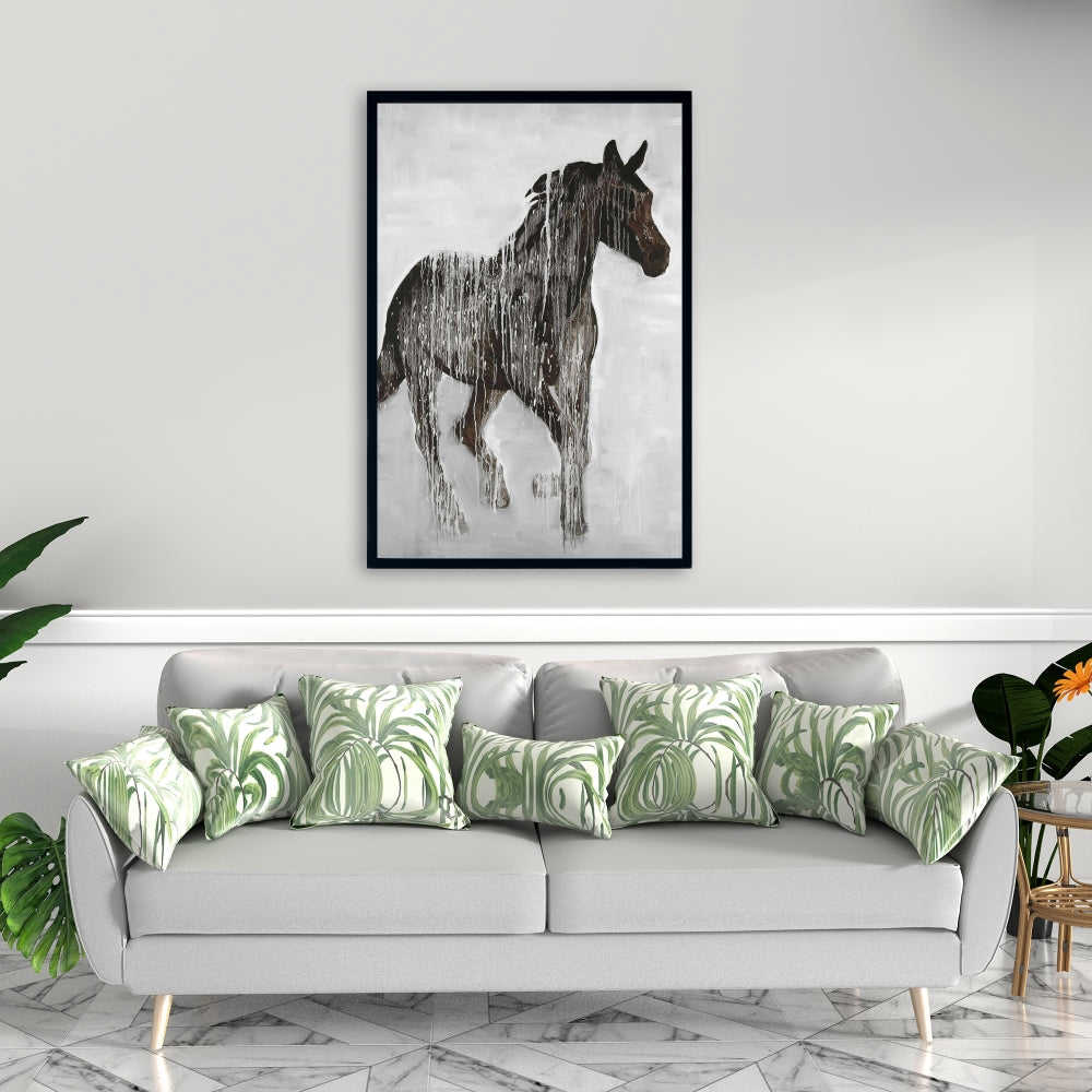 Abstract Brown Horse Fine Art Gallery Wrapped Canvas 24x36