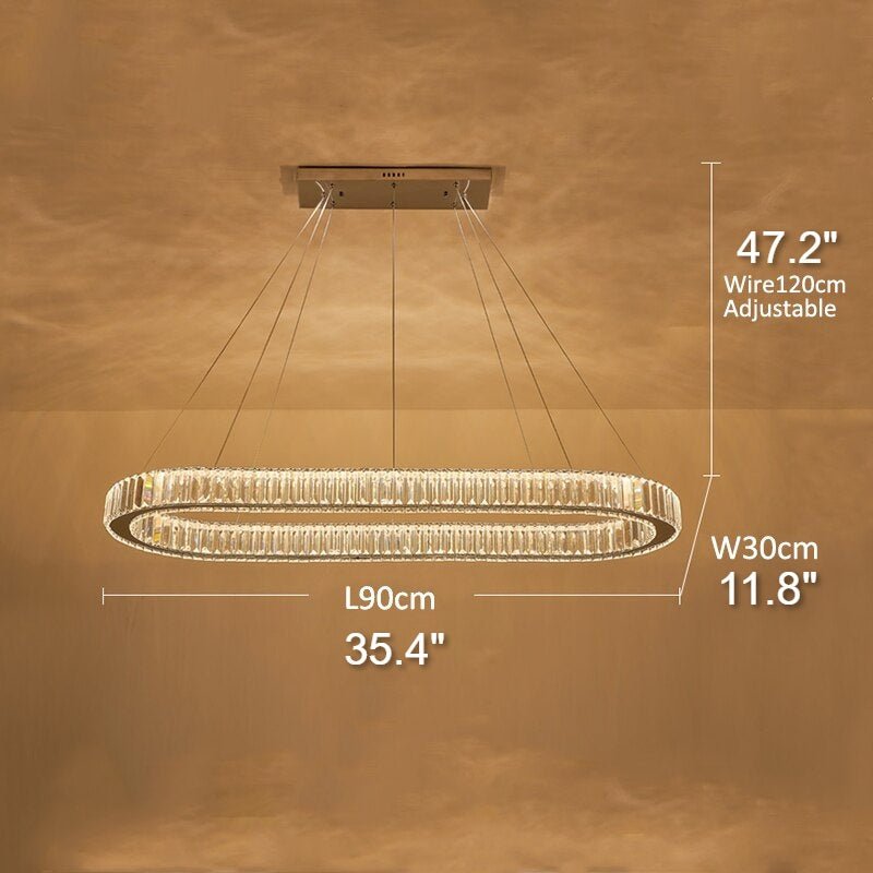 MIRODEMI® Oval Modern Crystal Chandelier for Living Room, Dining Room, Kitchen Island