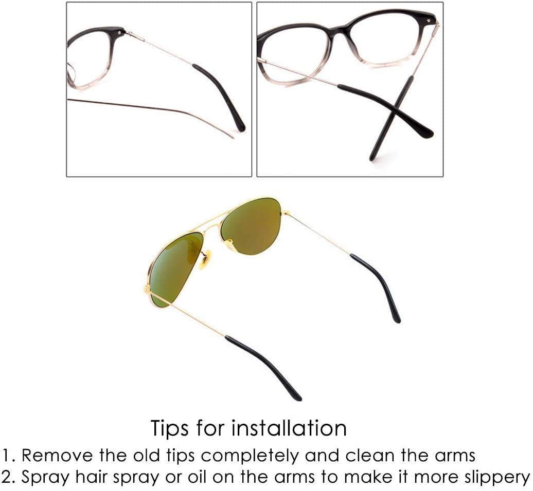 6 Pairs Silicone Eyeglass Ear Sock Replacement Tips for Thin Metal Frames