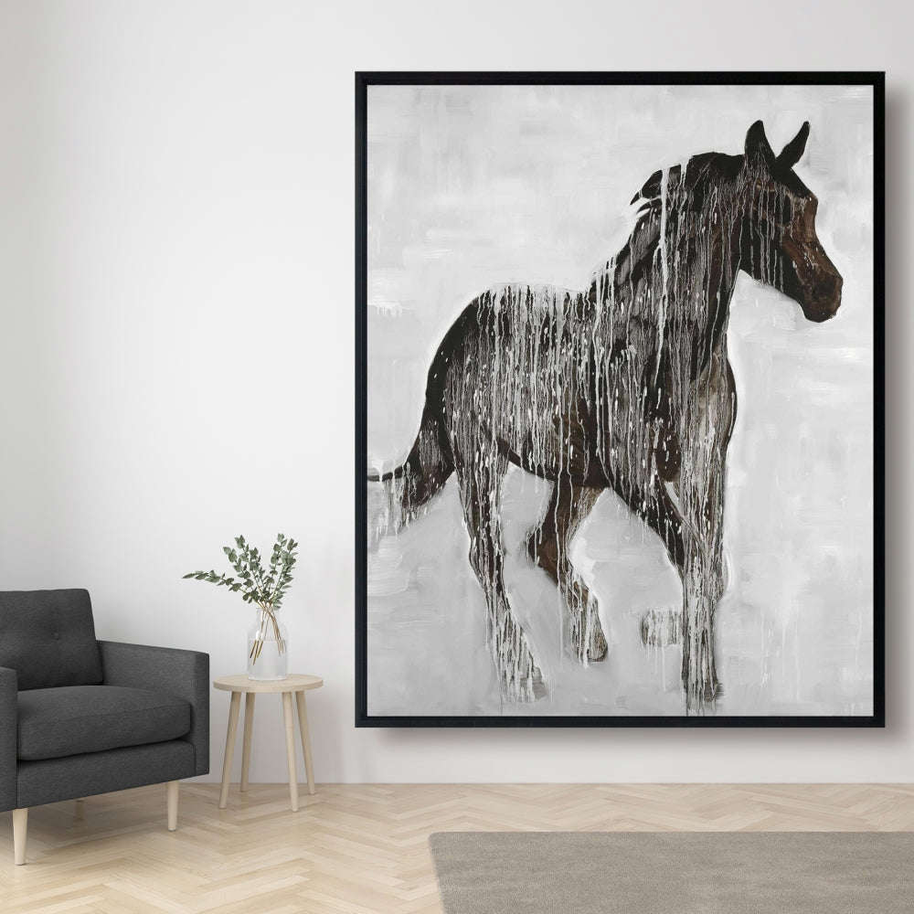 Abstract Brown Horse Fine Art Gallery Wrapped Canvas 24x36