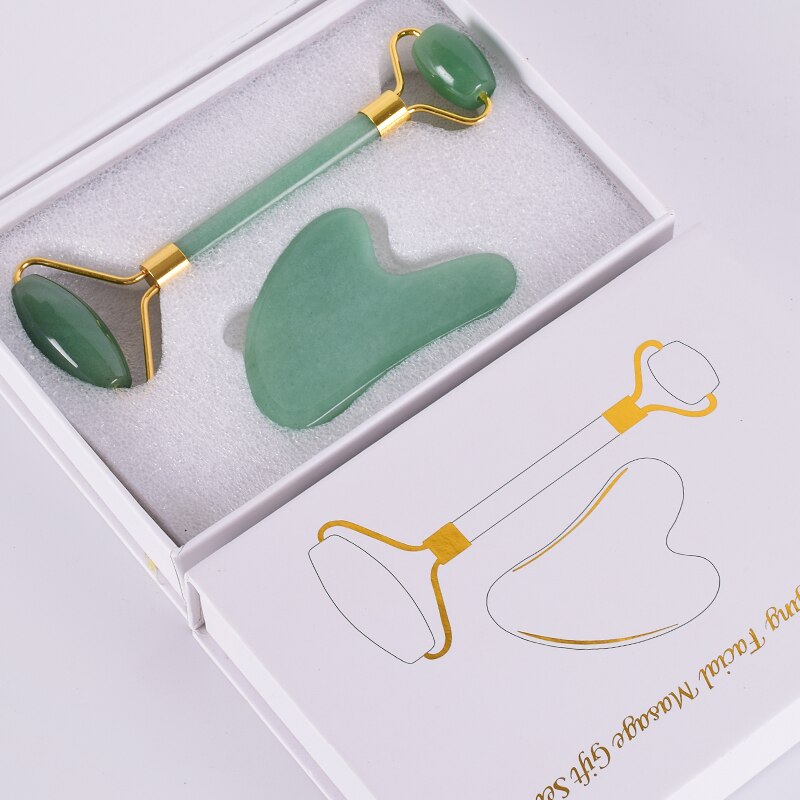 Rose Quartz Jade Roller - Natural Crystal Facial Massager for Skin Care & Beauty