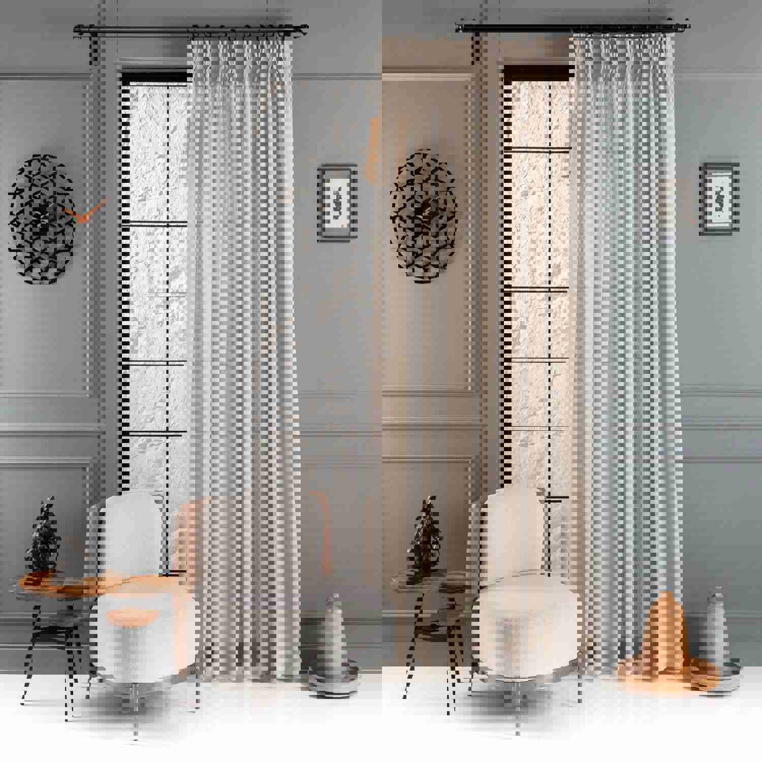 Linen Sheer Curtain with Rod Pocket, 20 Color Options, Free Express Shipping