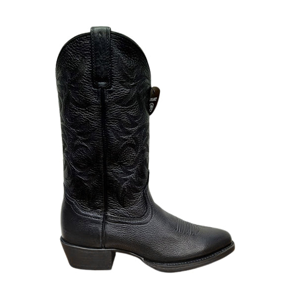 Ariat Mens Heritage R Toe Western Boot - Medium Black Deertan (Style: 10002218)